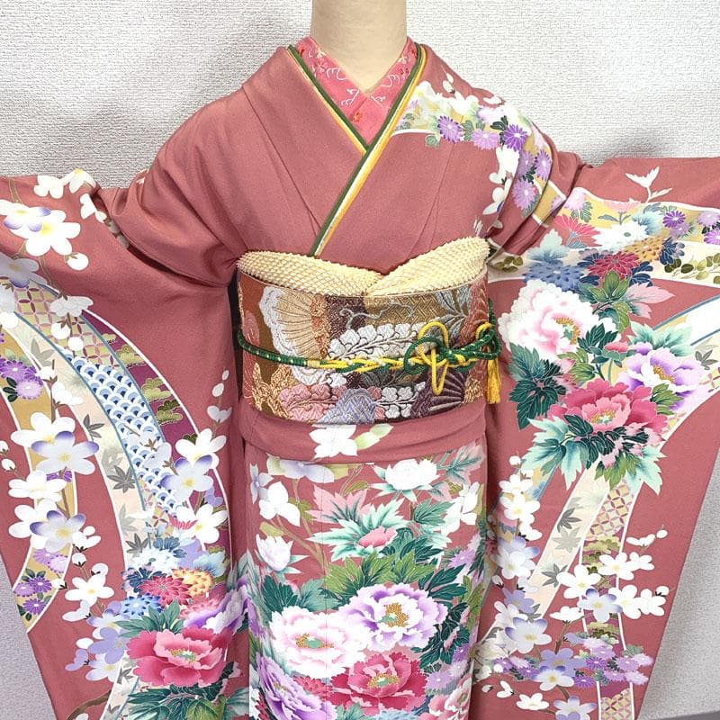 506z5〇小柄な方にも 作家物 真一 友禅 振袖 ピンク〇美品 成人式 結婚式