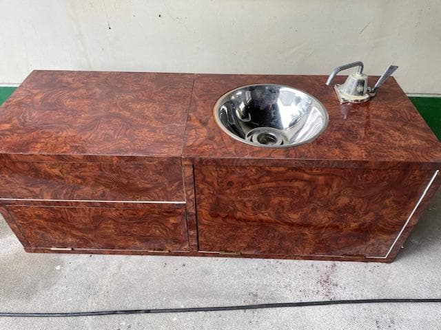 木目調収納付きシンク家具 キャンピングキット　８ナンバー