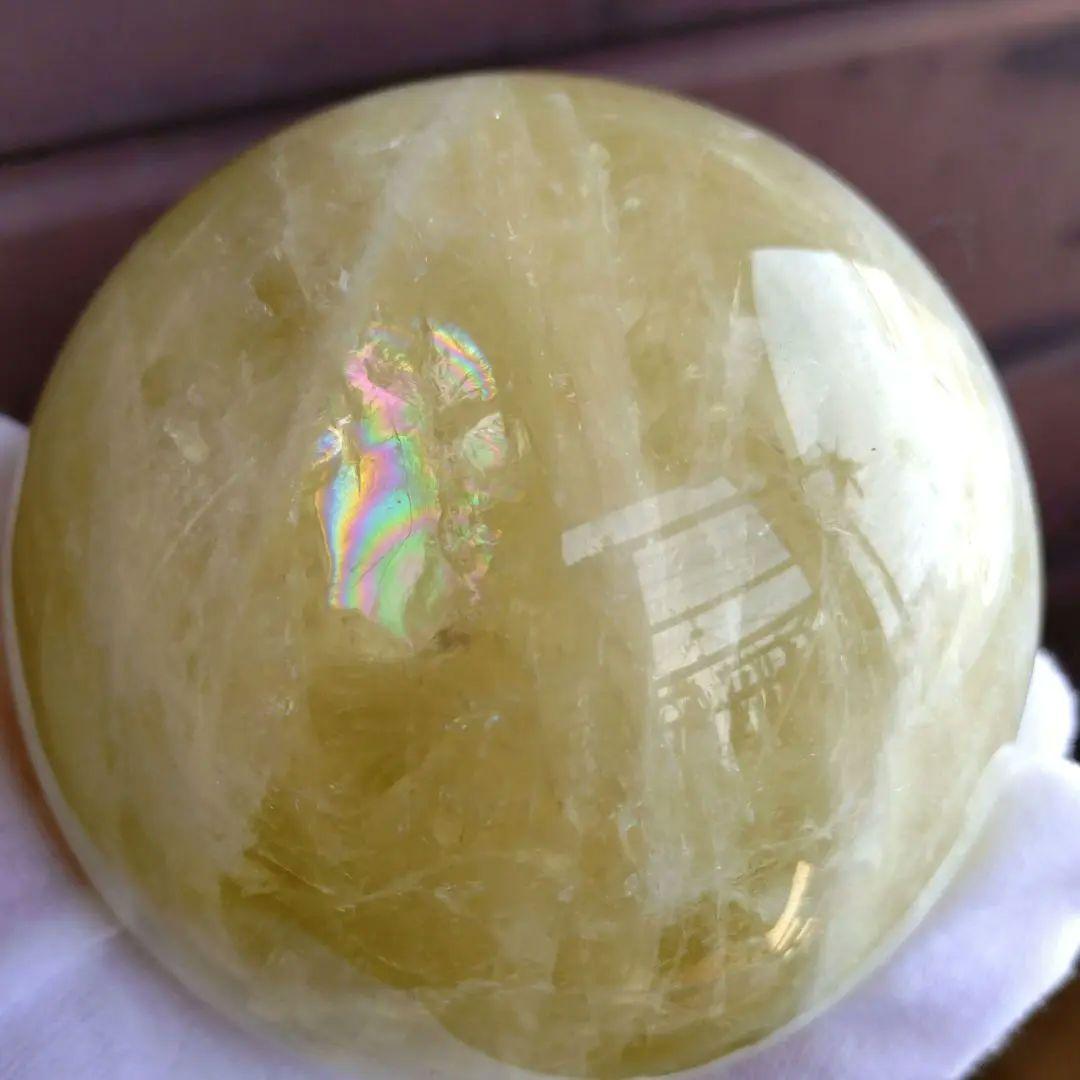 ☆きらりchan☆ 【割引特価】シトリン丸玉　1.5Kg（木製台座付き）