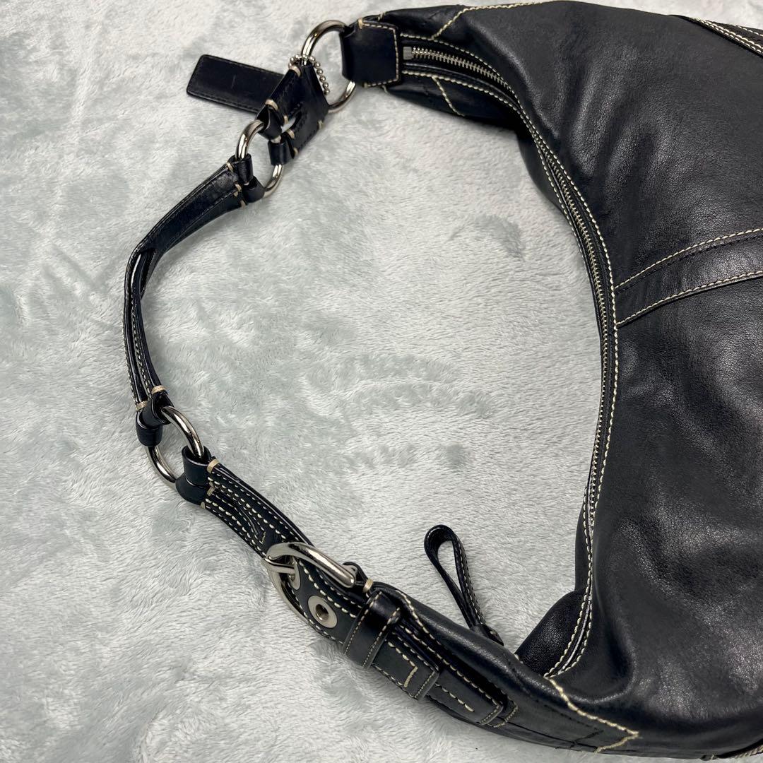 バッグ Coach Hobo Shoulder Bag Black Leather