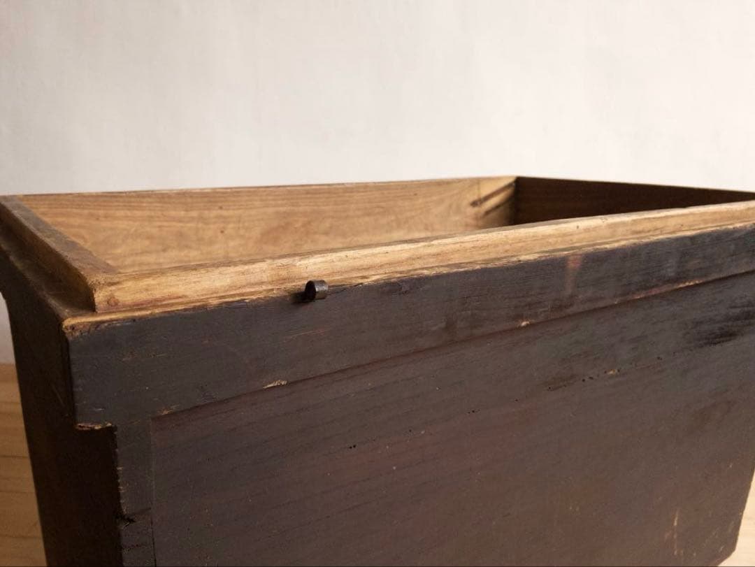 大型　無垢材　木箱　高さ約73㎝　店舗什器　ディスプレイ台　M066　古道具