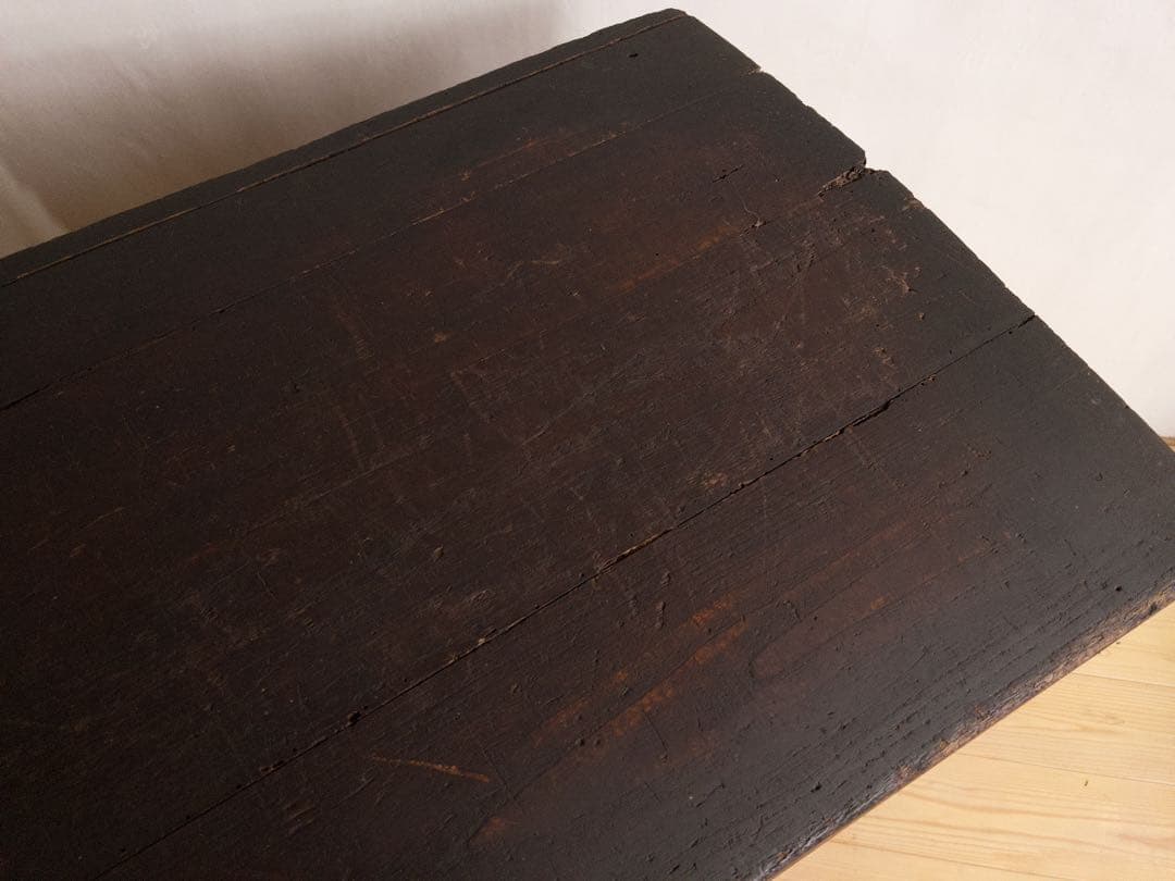 大型　無垢材　木箱　高さ約73㎝　店舗什器　ディスプレイ台　M066　古道具