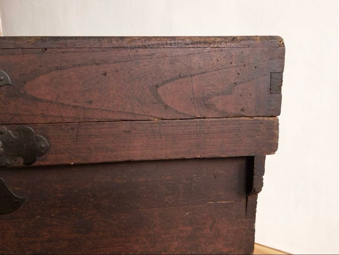 大型　無垢材　木箱　高さ約73㎝　店舗什器　ディスプレイ台　M066　古道具