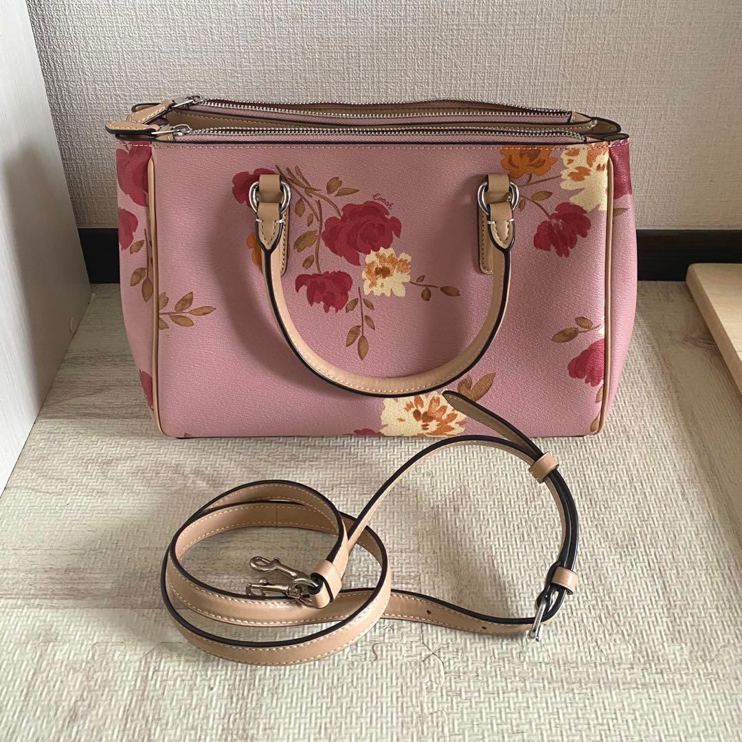 COACH ハンドバッグ フローラル レディース ピンク 花柄 ショルダーバッグ