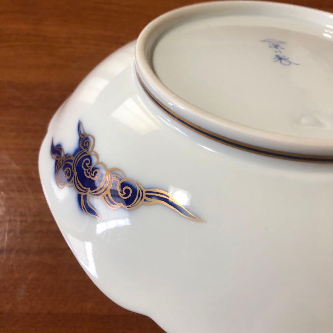 深川製磁 染錦菊鳳凰 飾皿 飾り皿 深鉢 盛皿 サラダボウル 鉢 盛鉢 金彩