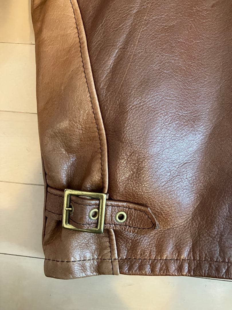 ショット　シングルライダース　茶色