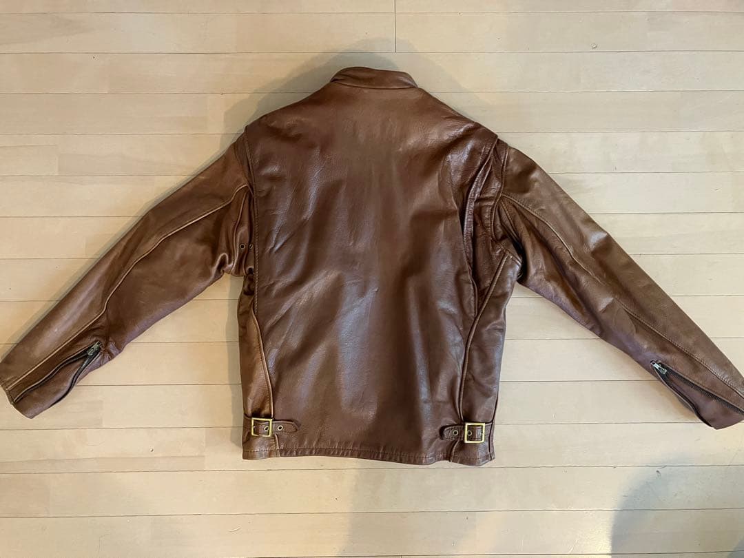 ショット　シングルライダース　茶色