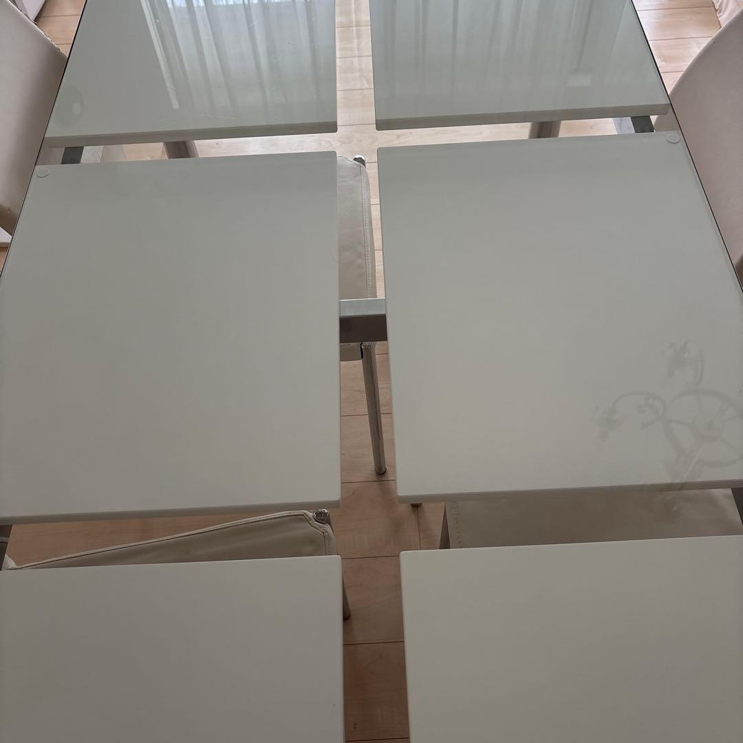 専用です！！！⚠️ ダイニングセット　ガラス ホワイト ダイニングテーブル