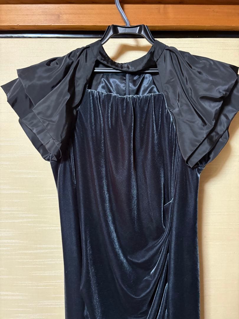 アンドレスド　ドレープベロアドレス　ネイビー