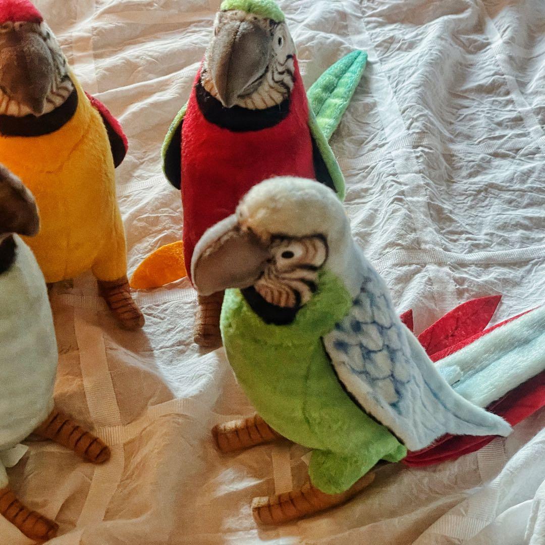 HANSA ハンサ オウム色違い4匹セット ぬいぐるみ