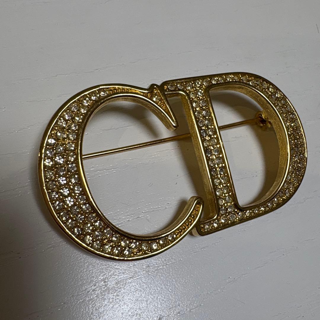 ChristianDior⭐︎CDロゴブローチ⭐︎クリスタル⭐︎美品
