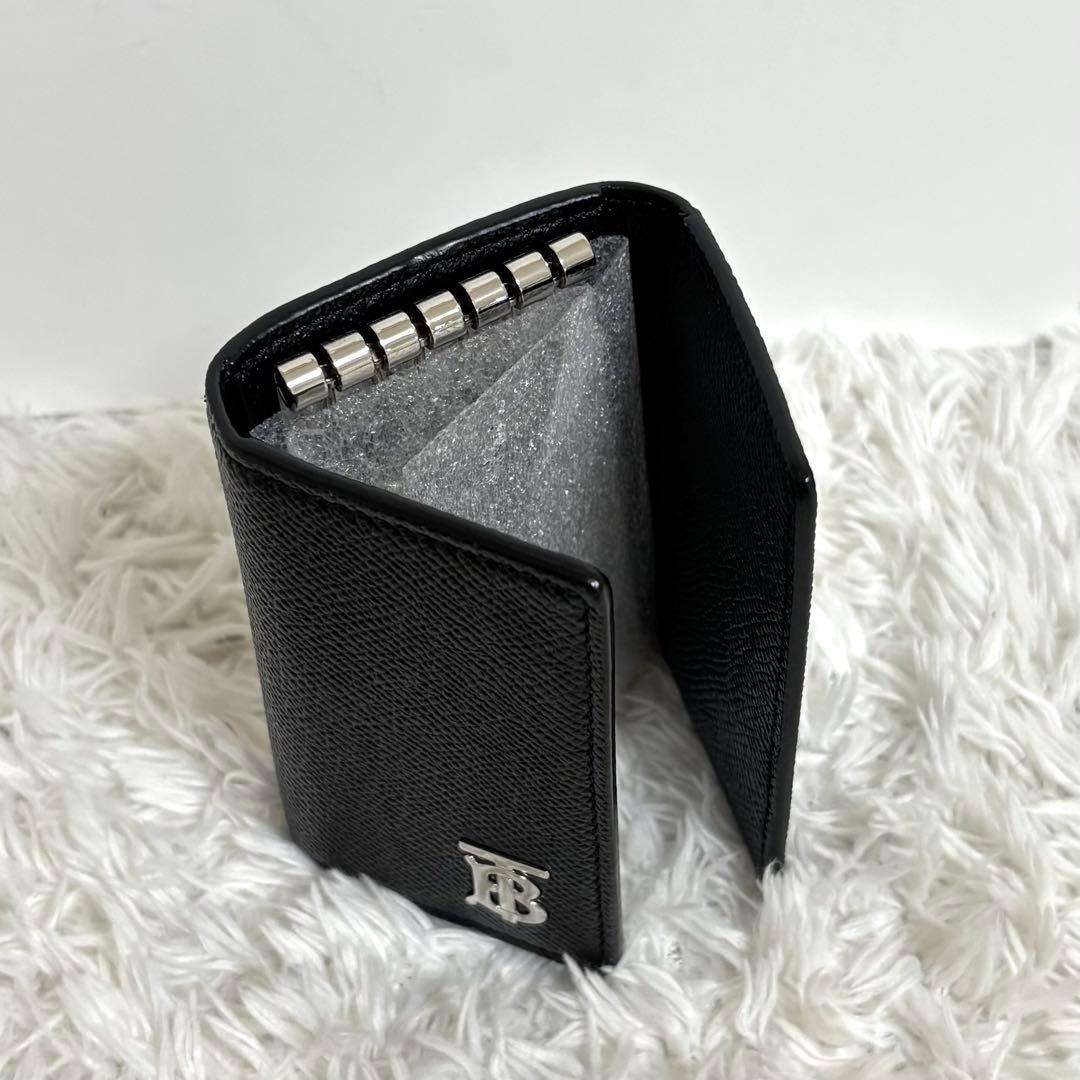 【極美品】 バーバリー キーケース TBロゴ サフィアーノレザー 6連 ブラック