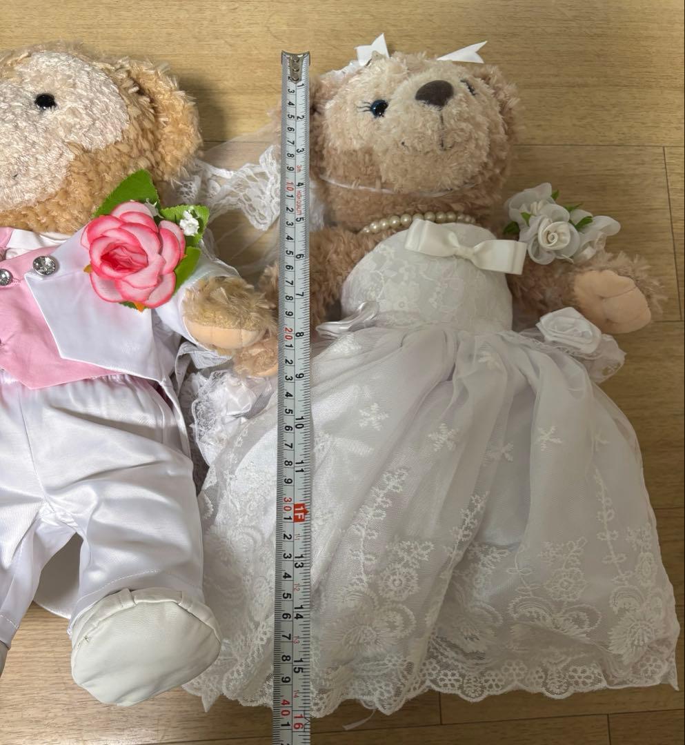 ダッフィー、シェリーメイ ウェディングぬいぐるみセット コスチューム くまセット