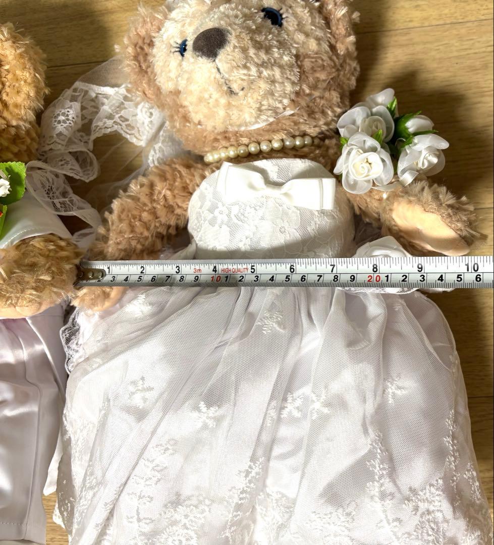 ダッフィー、シェリーメイ ウェディングぬいぐるみセット コスチューム くまセット