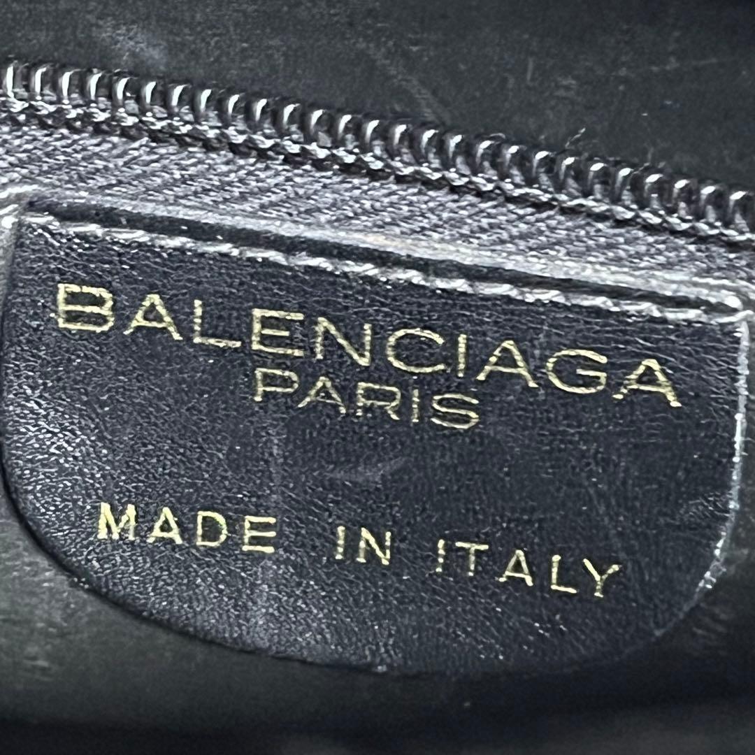 バレンシアガ　ハンドバッグ　オールレザー　BB ロゴ金具　イタリア製　黒