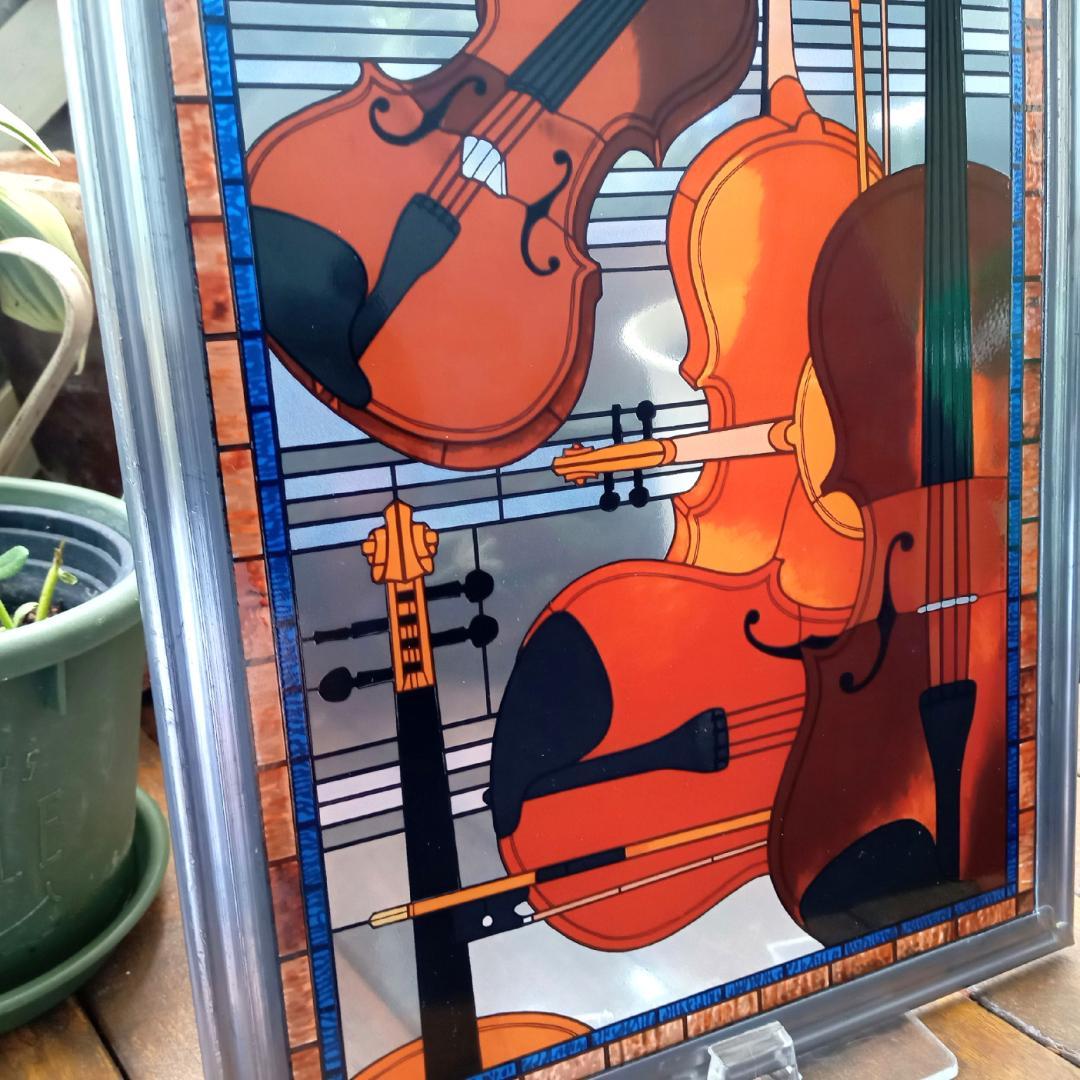 アメリカ ステンドグラス Violinヴァイオリン グラスマスターズ社アールデコ