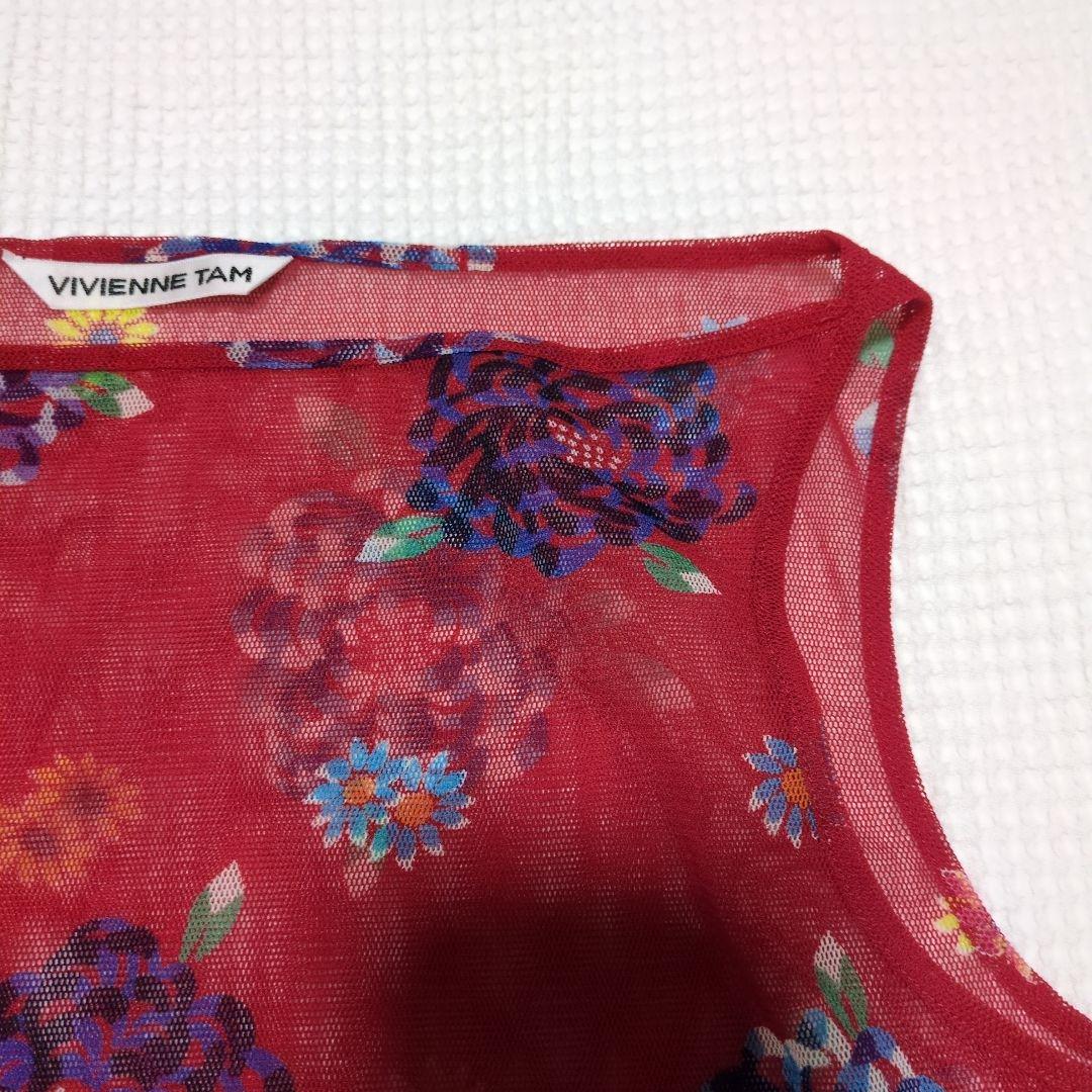 VIVIENNE TAM 花柄タンクトップ 赤