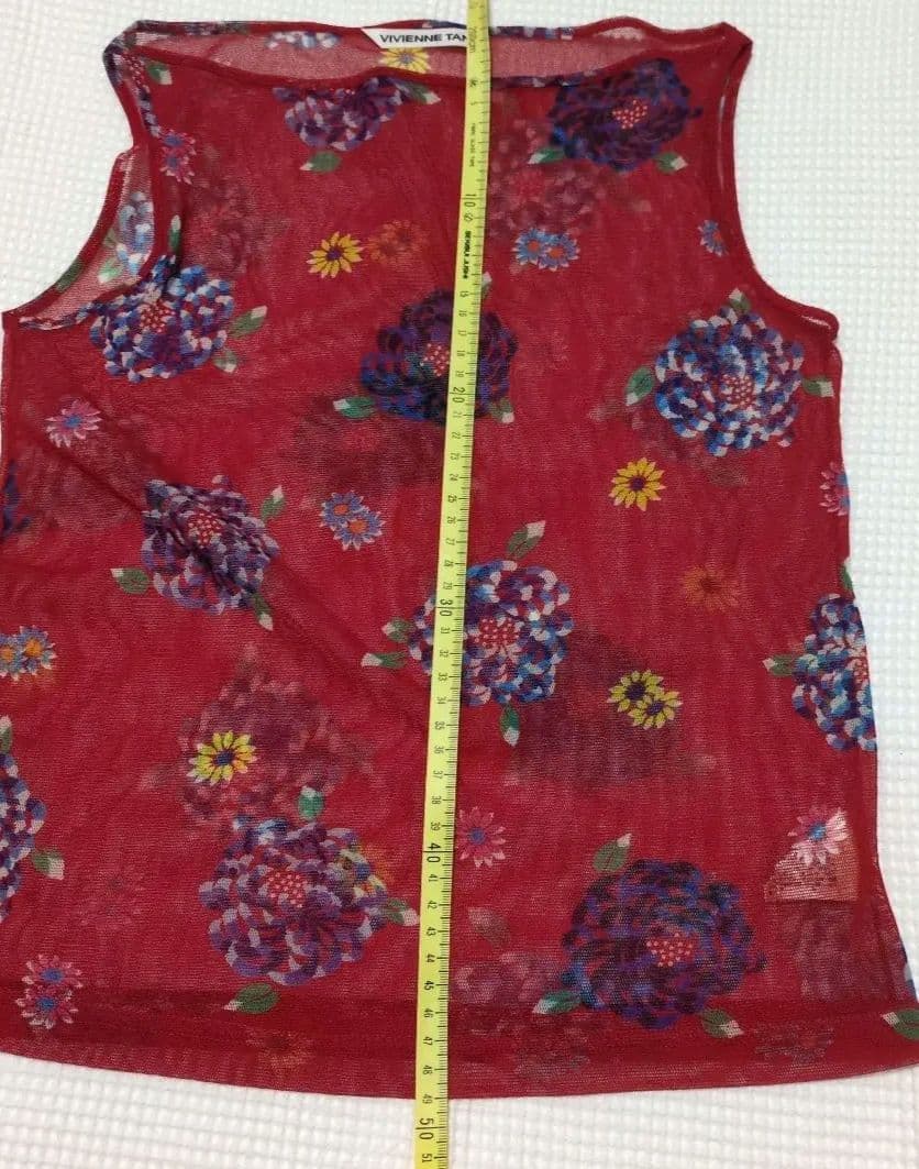 VIVIENNE TAM 花柄タンクトップ 赤