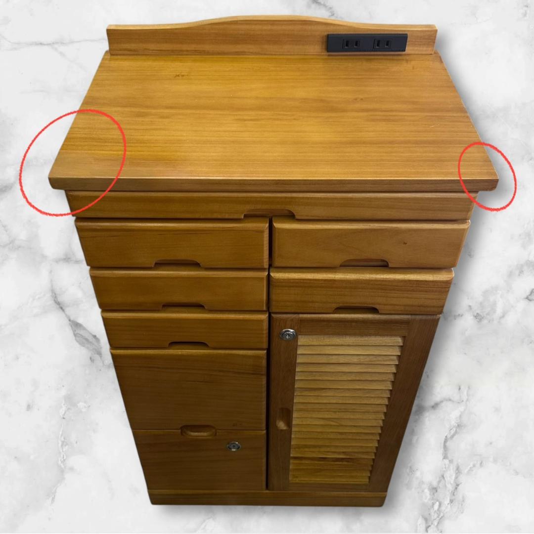 【新品・未使用】　FAX台　電話台　キャビネット　チェスト　鍵付き