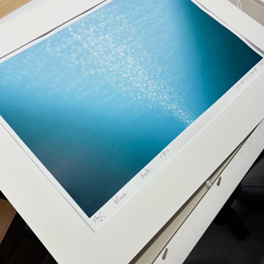 ★笠井正博 blue hole 大型シルクスクリーン 50部限定 版画 絵画