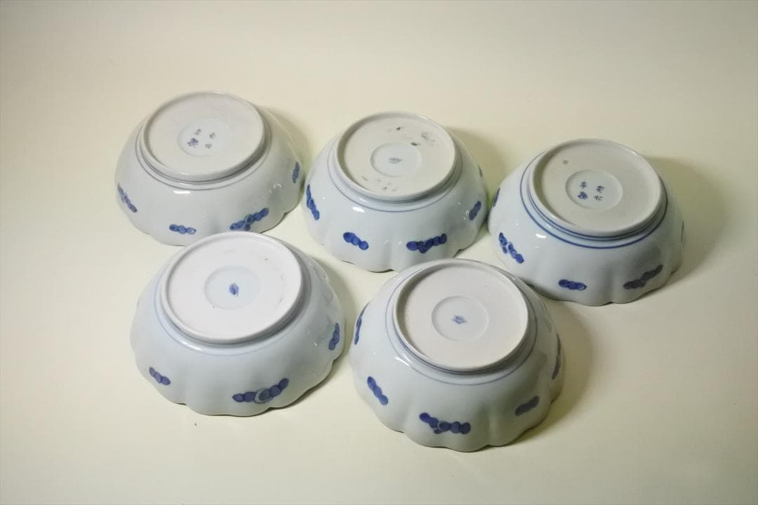 江戸末期　伊万里　色絵　鉢　５客組　骨董品　アンティーク　d