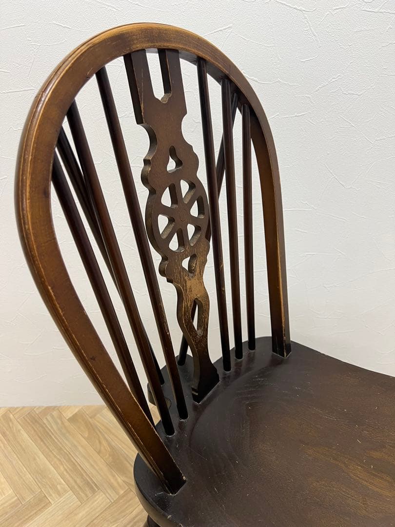 アンティーク家具　椅子　イス　ウィンザーチェア ダークブラウン 木製　70B