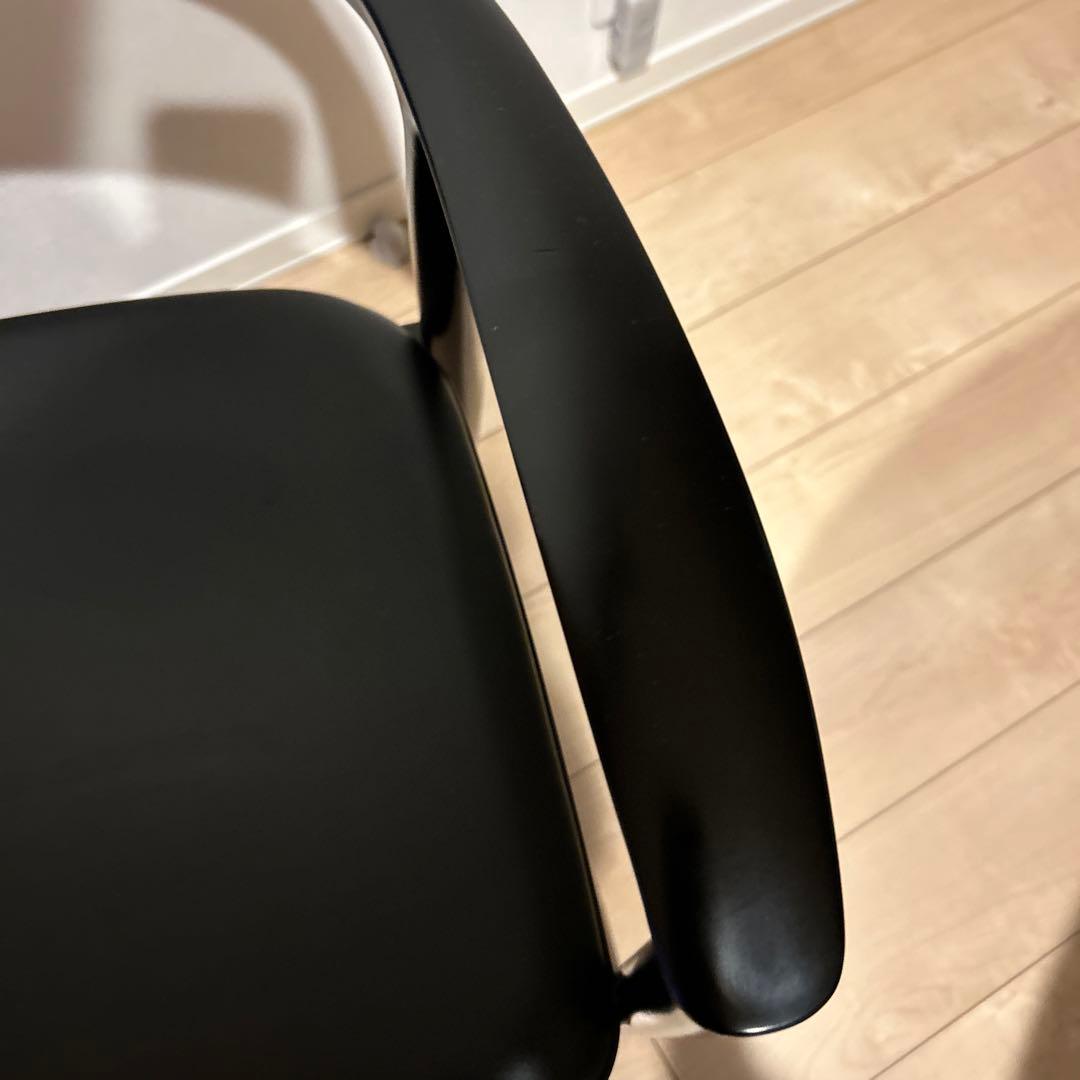 美品　マルニ木工　ヒロシマ　レザー　ラウンジチェア　ブラック アームチェア