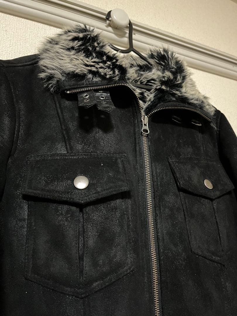 Semanticdesign ファー付きスウェードレザージャケット