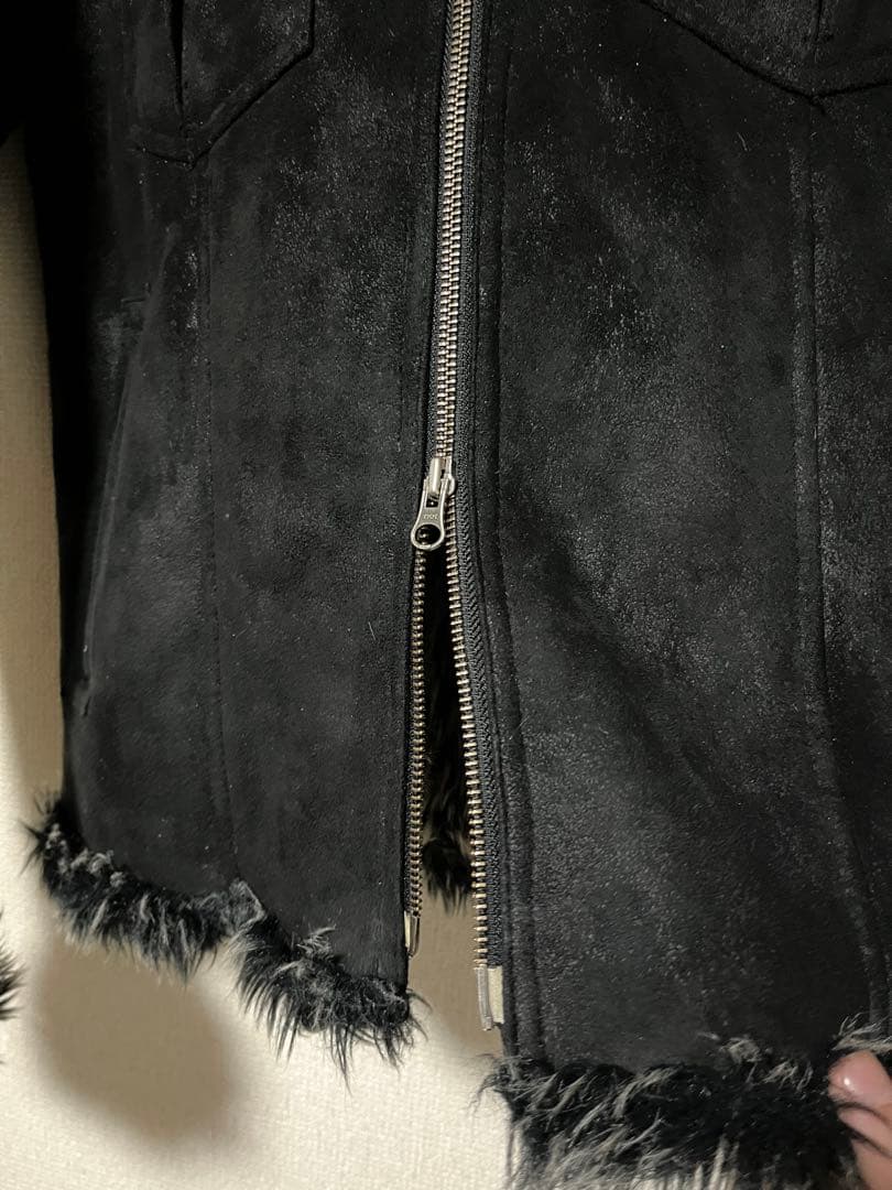 Semanticdesign ファー付きスウェードレザージャケット