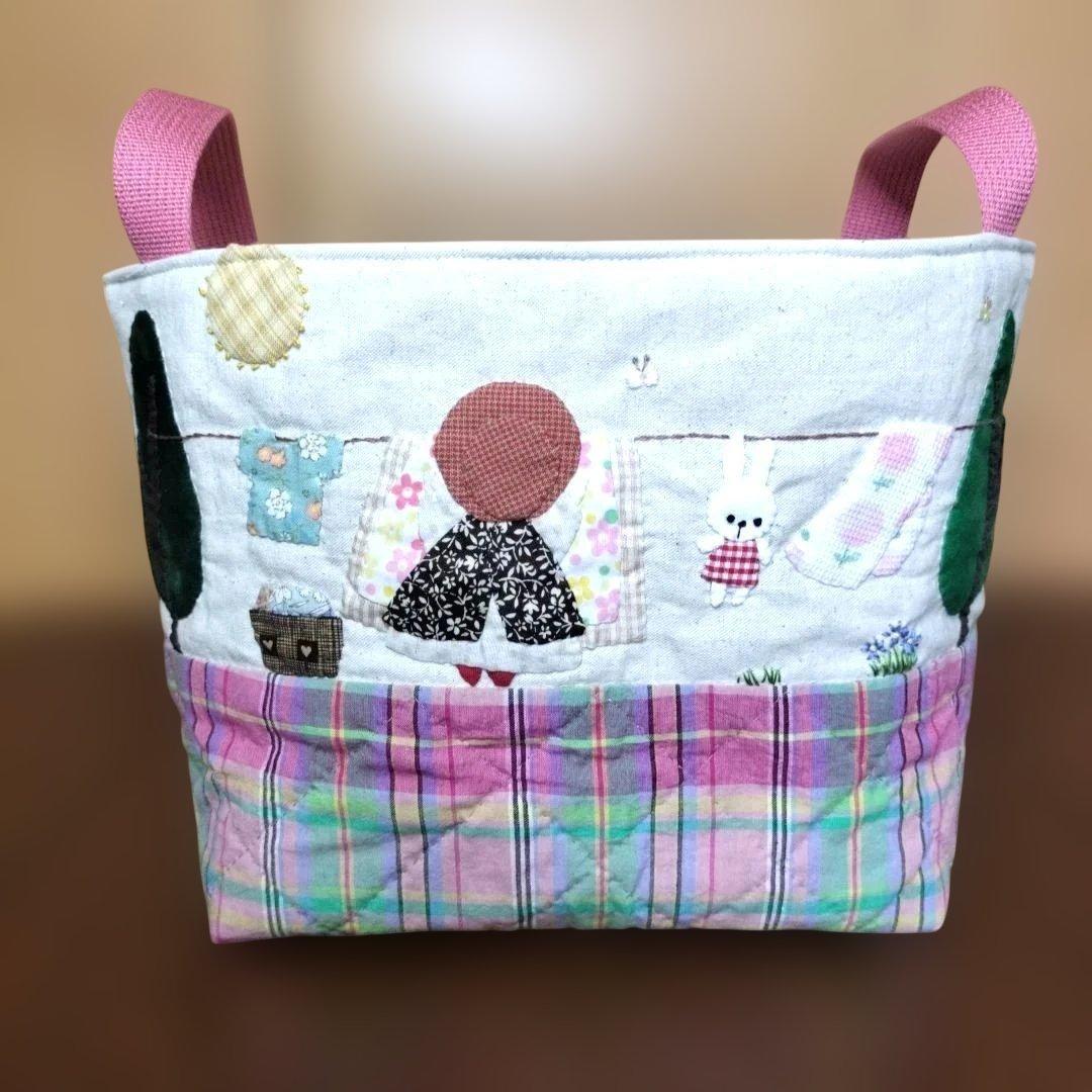 パッチワークキルト布バスケット