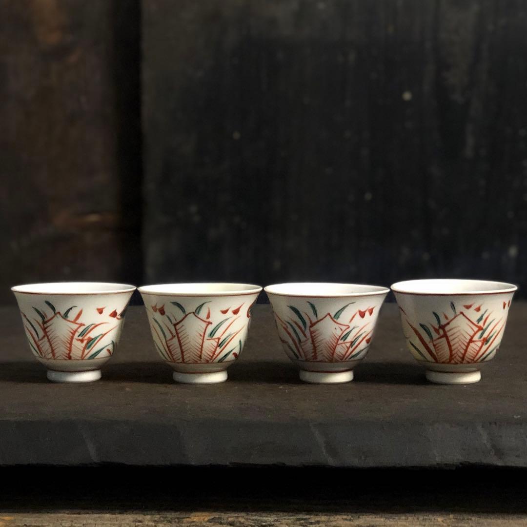 三浦竹泉　赤絵煎茶器セット