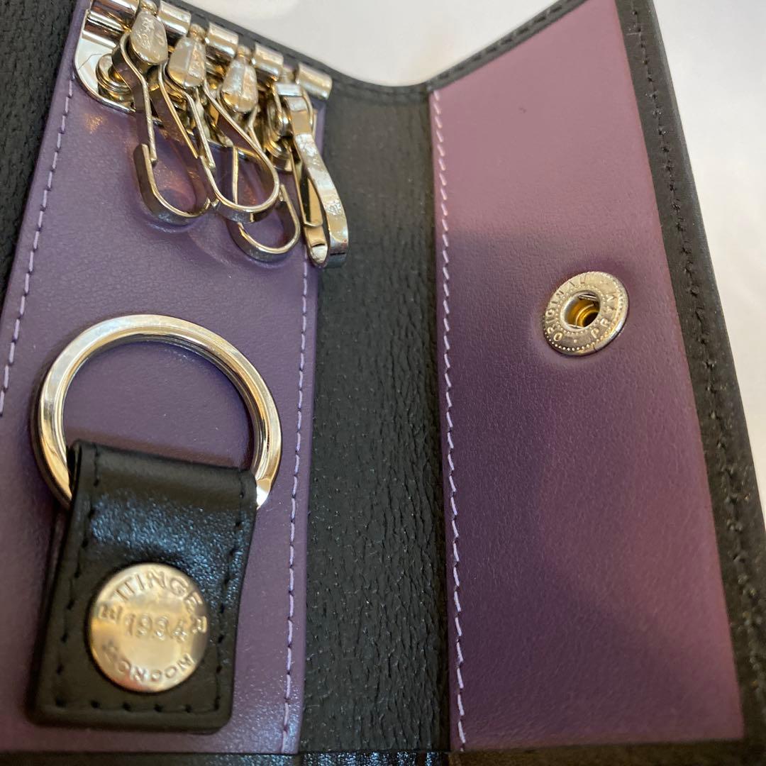 ETTINGER LONDON エッティンガー　ブラックレザーキーケース