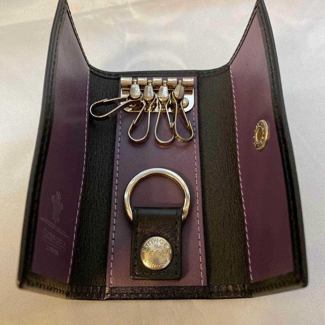 ETTINGER LONDON エッティンガー　ブラックレザーキーケース