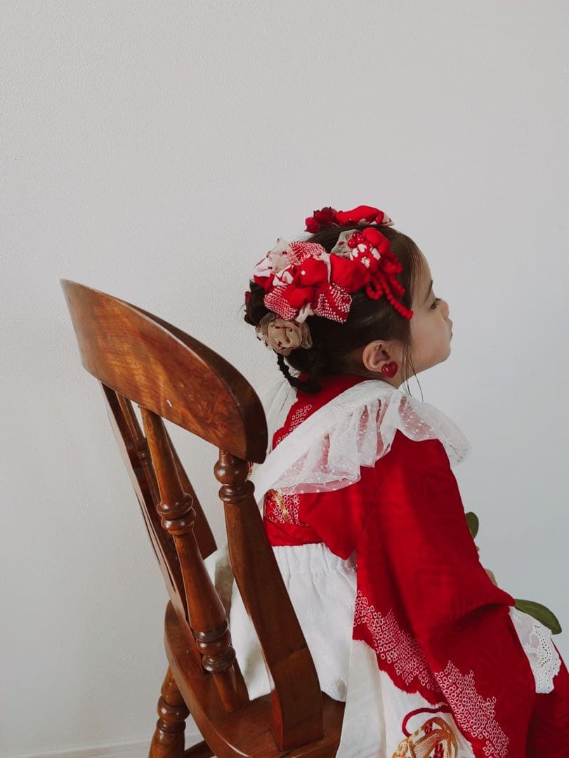 Q*n様 七五三　七五三髪飾り　ヘッドドレス　着物髪飾り　リメイク髪飾り　033