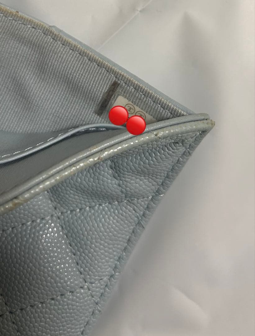 F*レ様 シャネル キャビアスキン マトラッセ コンパクトウォレット 三つ折り財