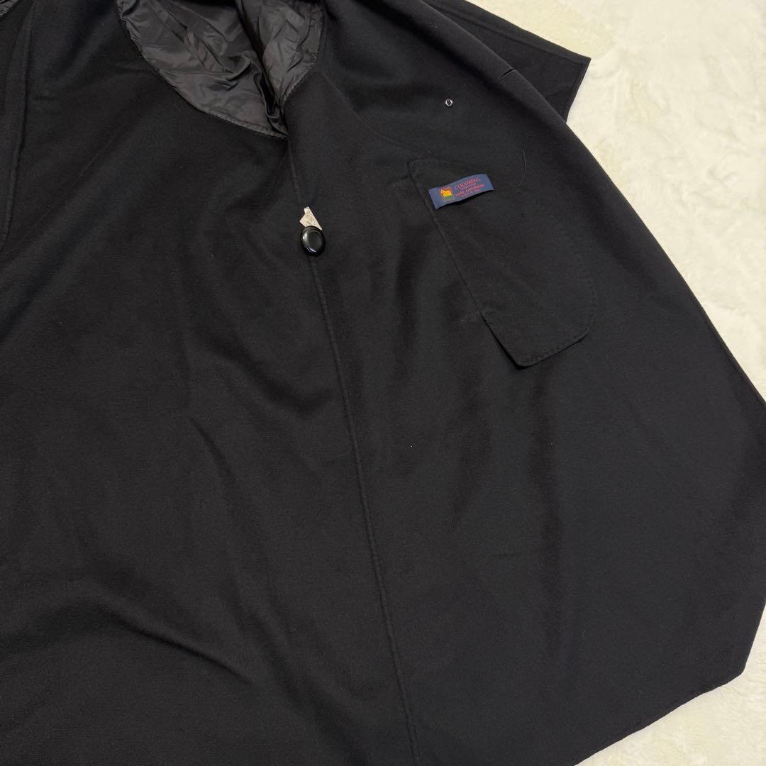 美品 最高級コロンボ カシミヤ ダブルチェスターコート イタリア製 F ブラック