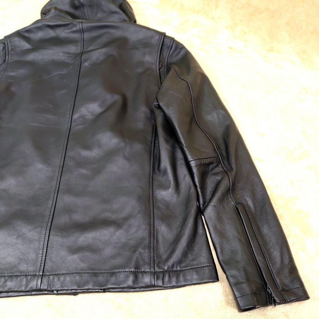 美品 キャサリンハムネット ライダースジャケット 羊革 メンズ 2XL