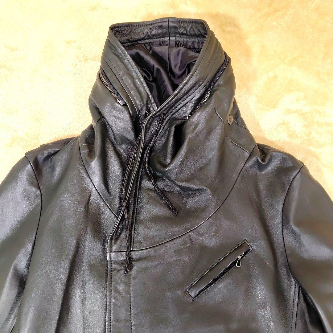 美品 キャサリンハムネット ライダースジャケット 羊革 メンズ 2XL
