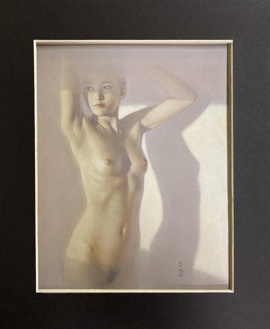 高塚省吾、【朝のトルソ】、希少な額装用画集より、新品額装付、状態良好