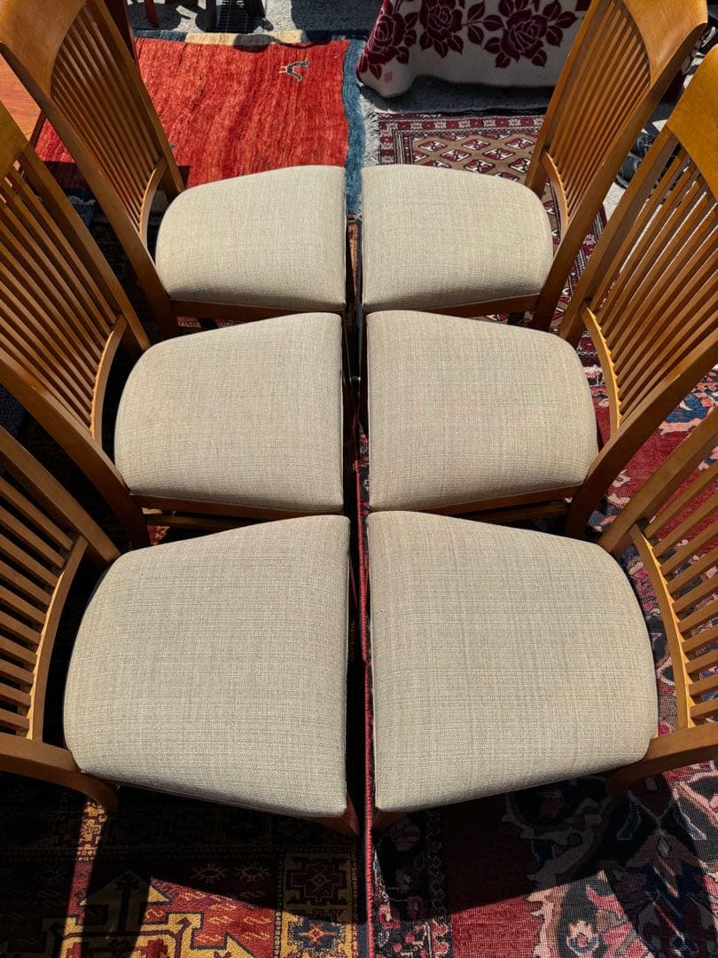 超広々サイズ！アメリカ Ethan Allen 伸長式テーブル&チェア6脚