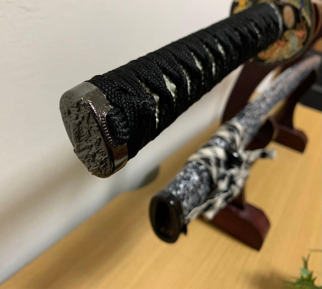 【模造刀】日本刀 打刀 肥前忠広 美しい鍔 樋入刀身