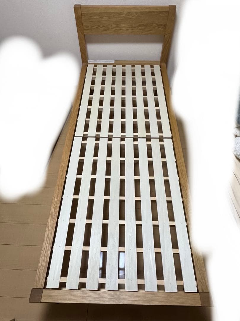 【今週のみ限定値下げ】無印良品 マットレス付き木製ベット・オーク材・スモール