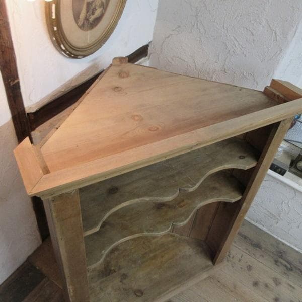 イギリス アンティーク 家具 コーナーキャビネット オープンラック 6848d