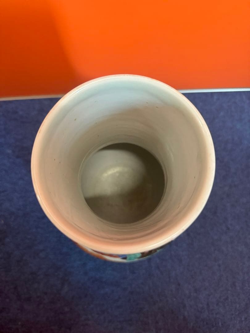 1595 古伊万里 色絵 江戸時代風俗図　花瓶　時代物