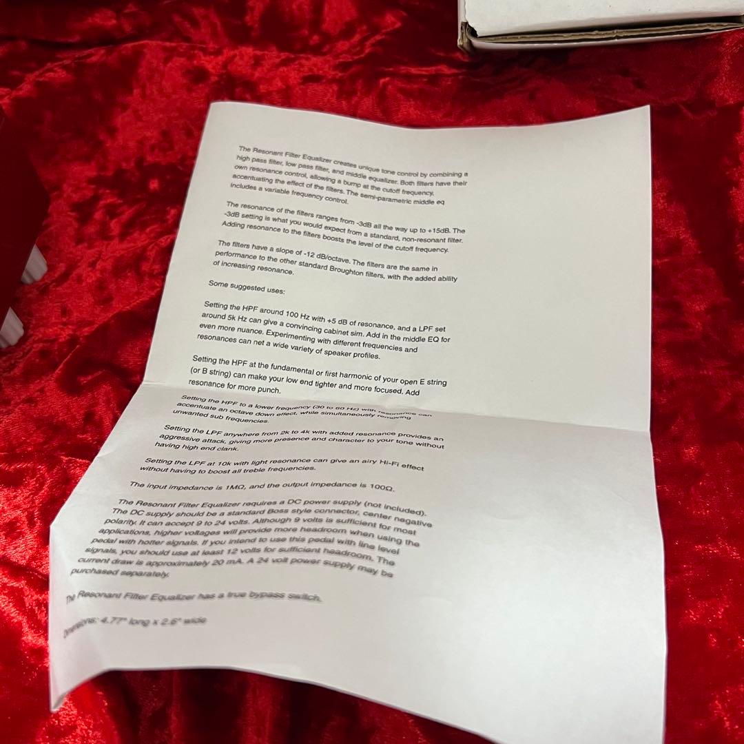 ギター Broughton Resonant Filter Equalizer