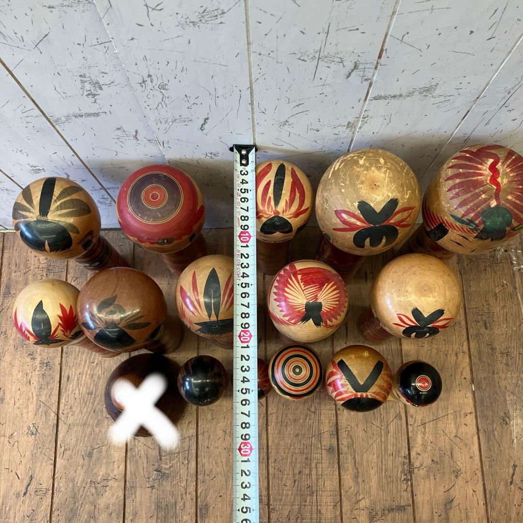 昭和レトロ 木製 こけし 小芥子 16体セット まとめ売り 日本人形 民芸品