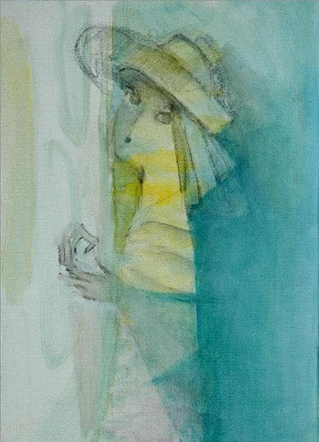 油絵 菅家令子 絵 絵画インテリア 額付( 銀) F4-071012 人物 女性