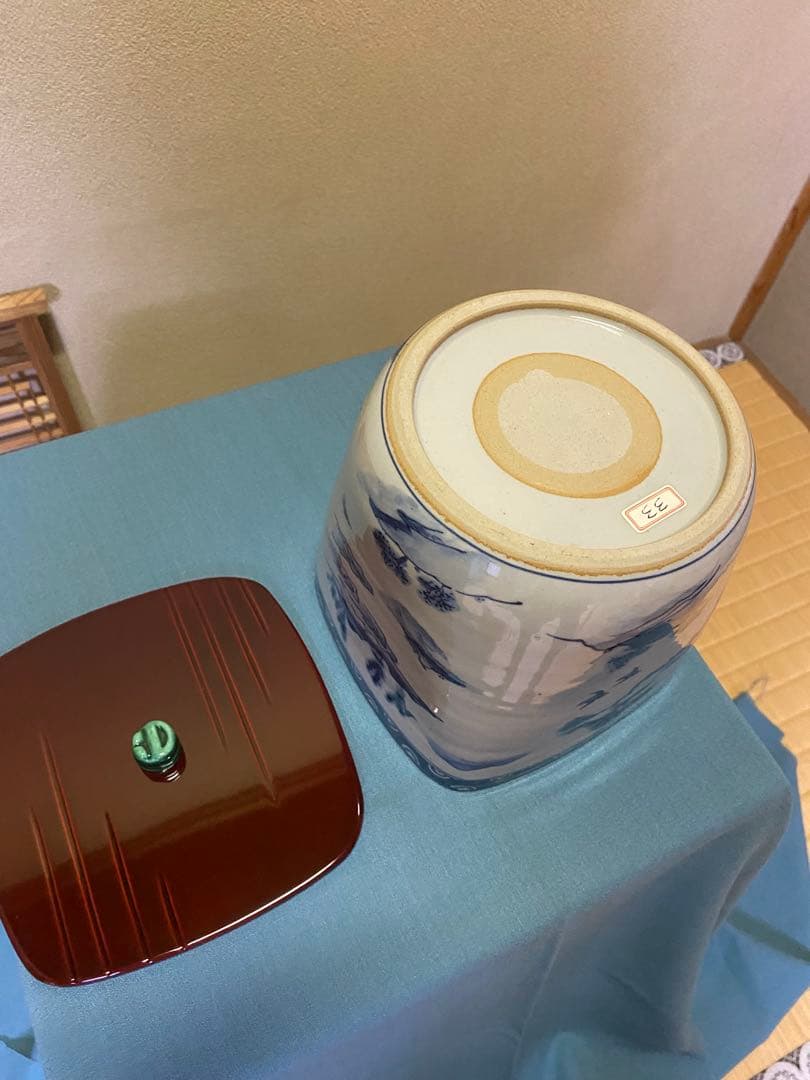 【本日限定】水指し 『四方水指』 手塚祥堂 作 共箱 茶の湯