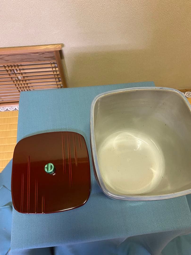 【本日限定】水指し 『四方水指』 手塚祥堂 作 共箱 茶の湯