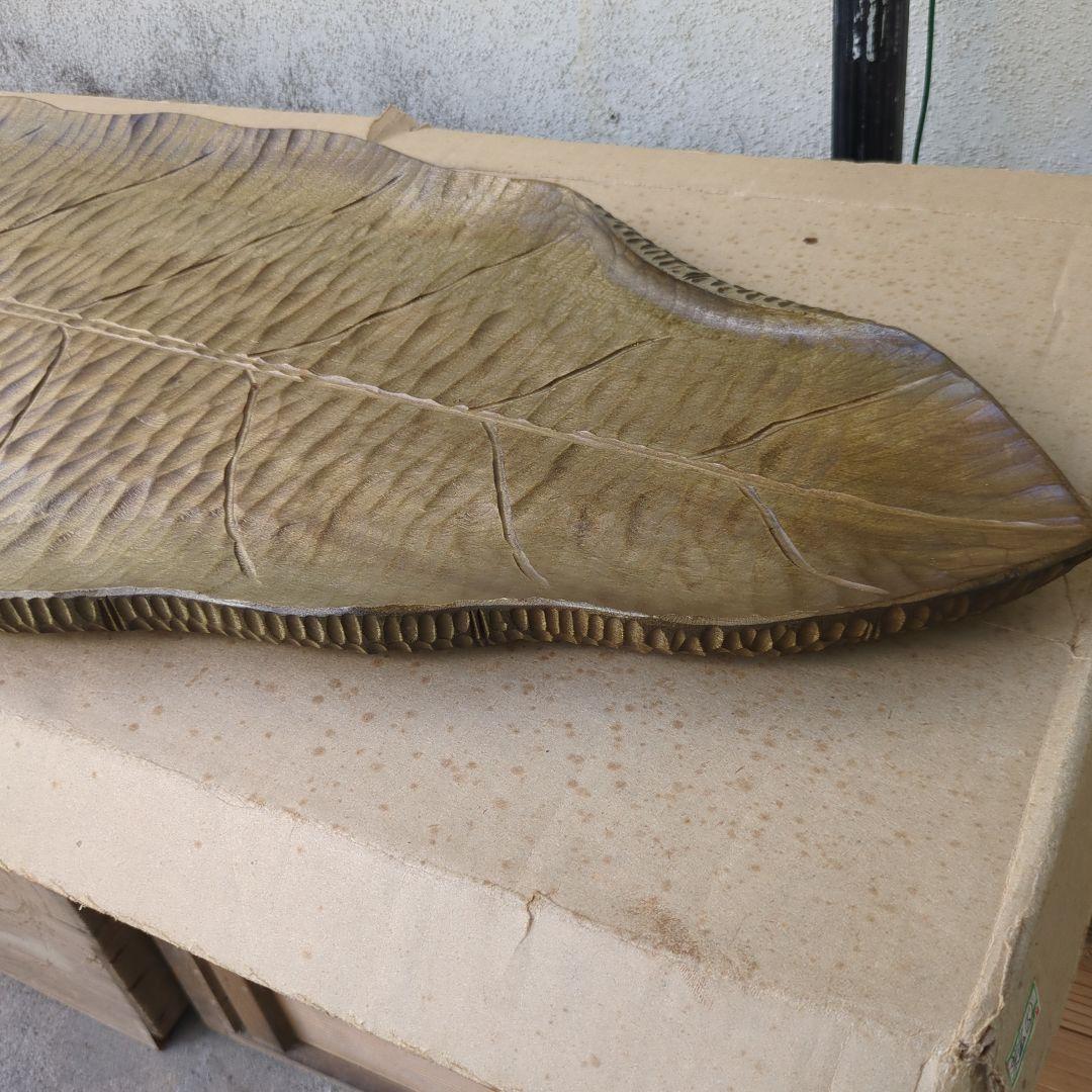 骨董 葉盆 大葉盆 特大 大サイズ 木製 茶道具 煎茶 抹茶 お点前 紙箱